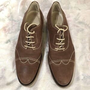 Donald J Pliner Italy Codi Leather Wingtip Derby Oxford Shoes Chestnut Brown 9.5